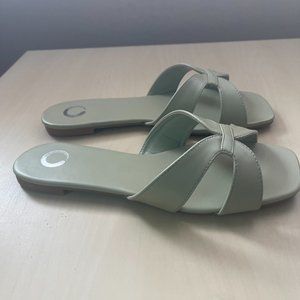 Journee Collection Taleesa Slip Sandals, Green, Size 8.5
